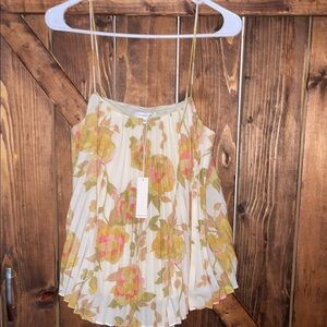 Rebecca Taylor Wild Peony Tank in Cream and Pink